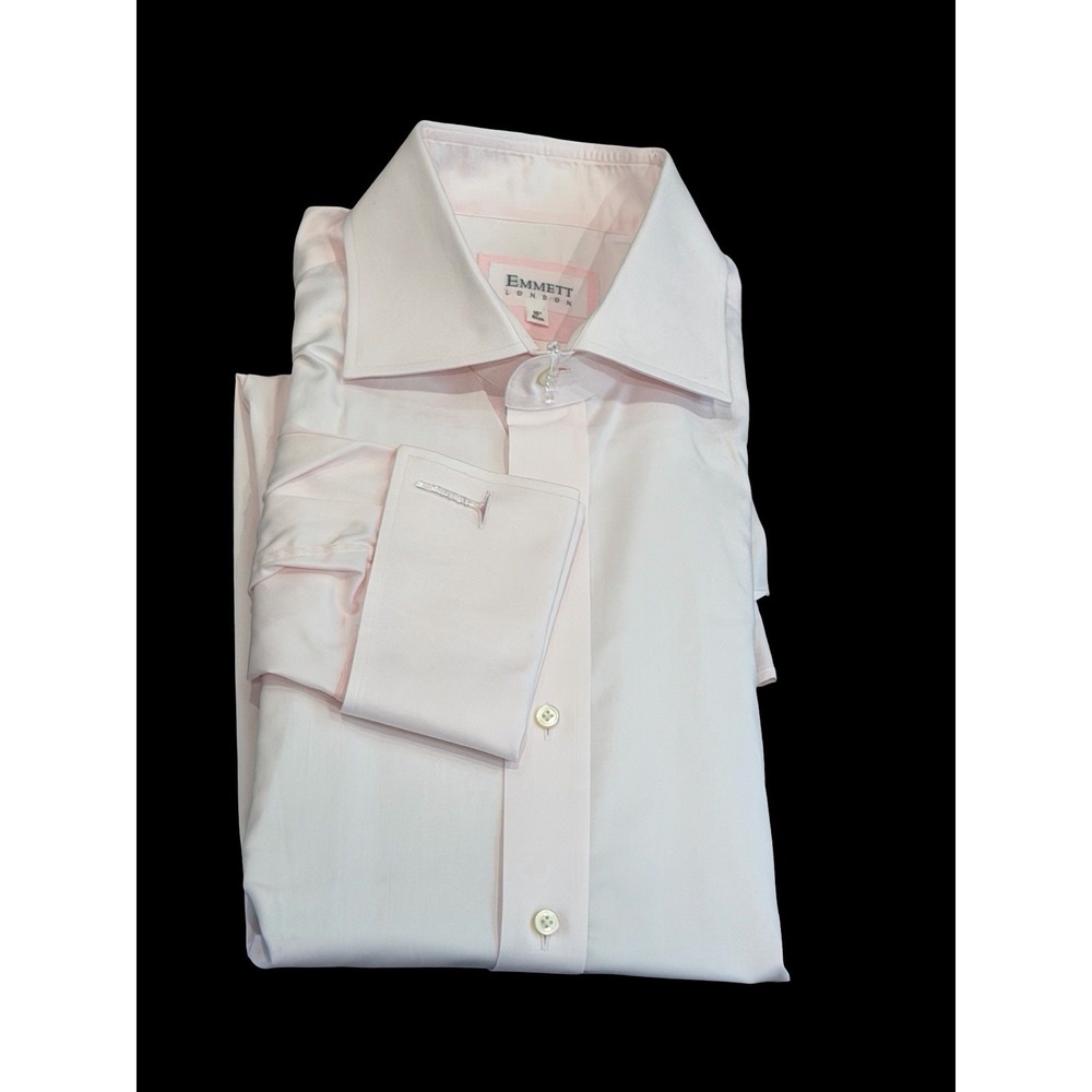 Emmett London Dress Shirt French Cuff Smart Office Cotton Luxury 16 41cm Pink